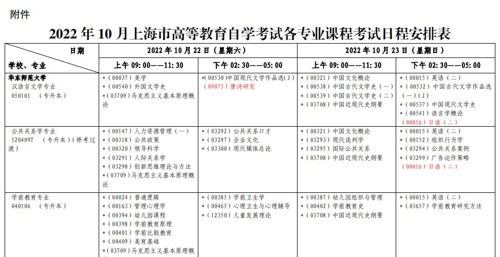 上海考试安排 上海考试安排