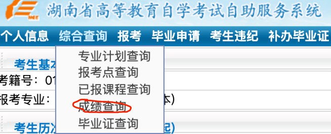 2023年10月湖南自考成绩查询方式2 2023年10月湖南自考成绩查询方式2
